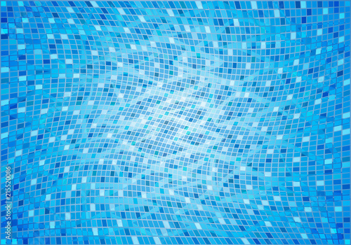 water pool background with mosaic tiles under water, stock vector illustration
