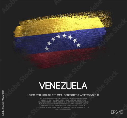 Venezuela Flag Made of Glitter Sparkle Brush Paint Vector photo