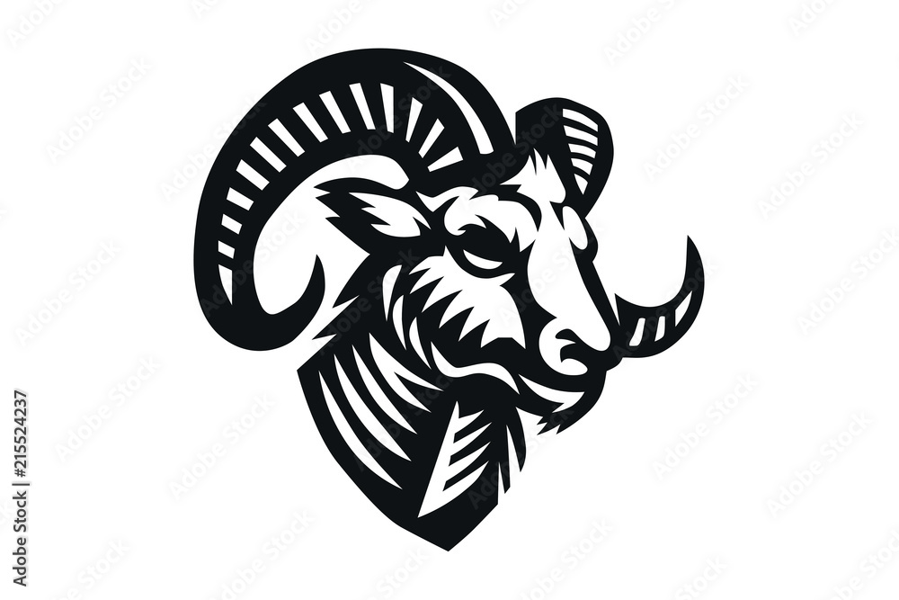 RAM mascot logo illustration vector de Stock | Adobe Stock