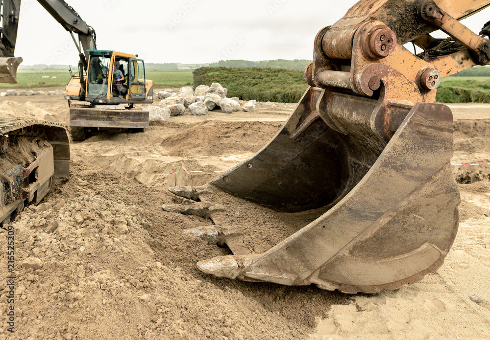 Fototapeta premium pelleteuse sen gros plan