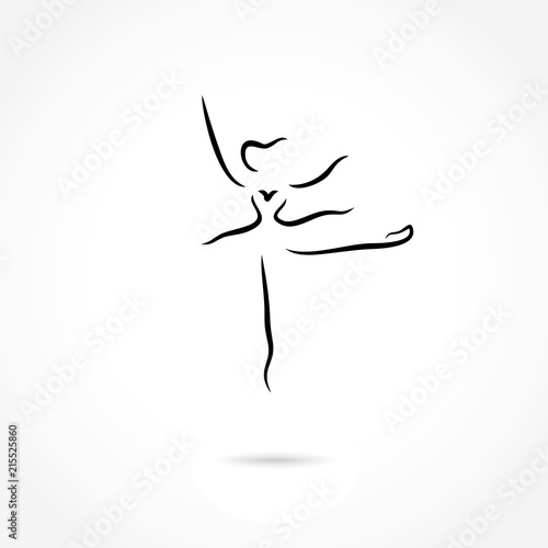 woman ballet dancer icon vector