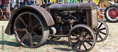 Vintage Metal Tractor On Display At Local County Fair