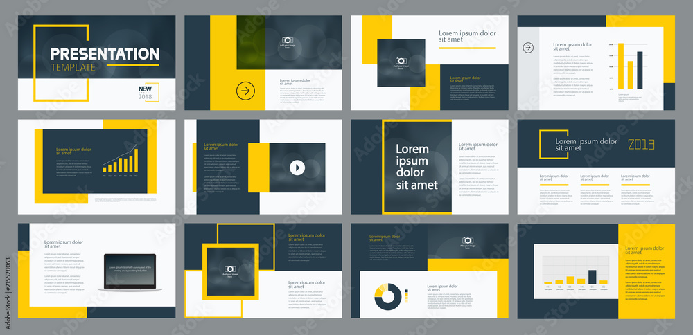 business presentation template design and page layout design for brochure ,annual report and company profile , with info graphic elements 
 - obrazy, fototapety, plakaty 