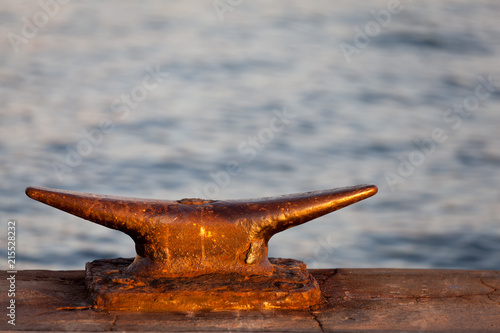 Rusty Cleat in the Lahaina Harbor in Maui Hawaii photo