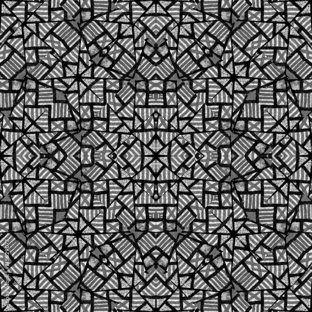 Black and White Ethnic Intricate Seamless Pattern Black and White Ethnic Intricate Seamless Pattern