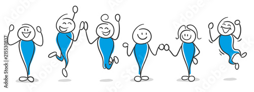 Stick Figure Series Blue / Happy