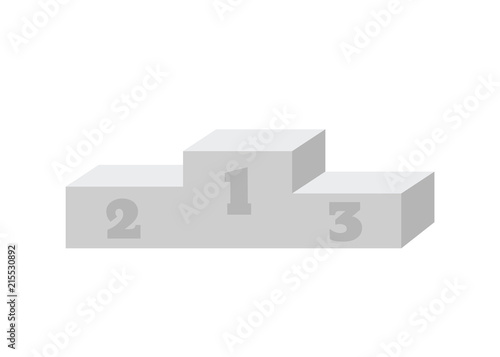 Empty winner podium. Winner pedestal, vector podium