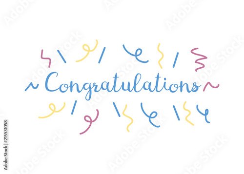 Congratulations banner confetti. Business congratulations text background