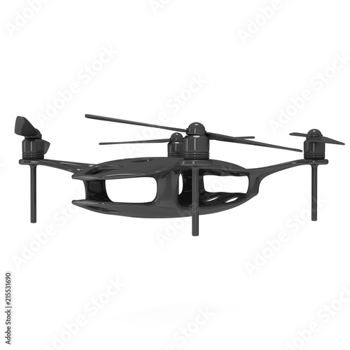 Remote control air drone. Dron flying. 3d render isolated on white