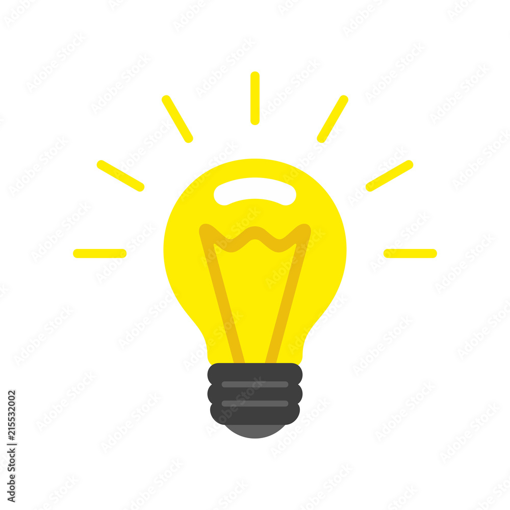 Bulb icon. flat style. isolated on white background Bulb icon. flat style. isolated on white background