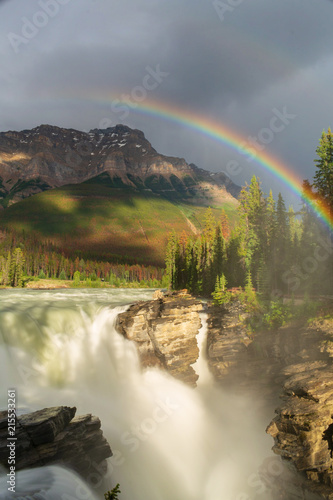 A Rainbow Over Athabasca Falls, Jasper National Park, Alberta, Canada