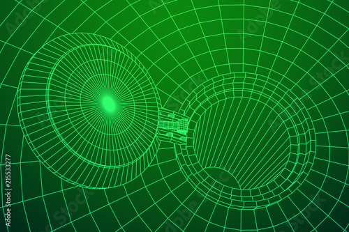 Cover rocket silo intercontinental ballistic missile. Wireframe low poly mesh vector illustration