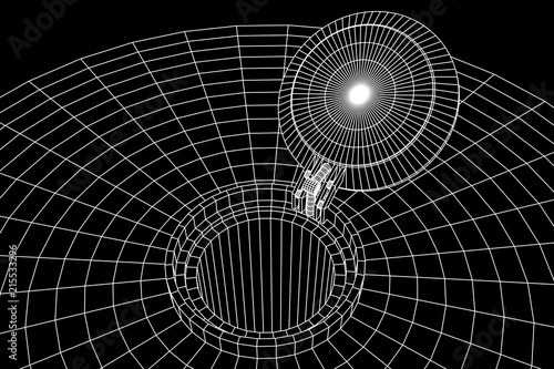 Cover rocket silo intercontinental ballistic missile. Wireframe low poly mesh vector illustration