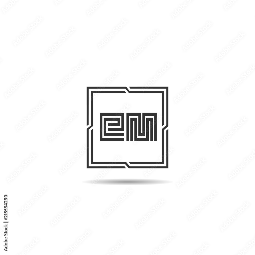 Initial Letter EM Logo Template Design