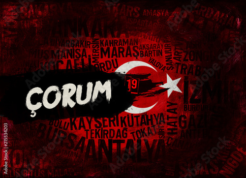 Çorum ili ve Türk Bayrağı Tasarım Çalışması photo