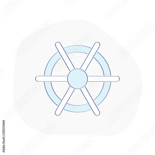 Ship's wheel, Nautical helm, Ship and boat steering wheel. Captain, Leader, Rudder label, Management, Control, Navigational icon concept