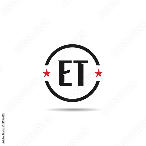 Initial Letter ET Logo Template Design