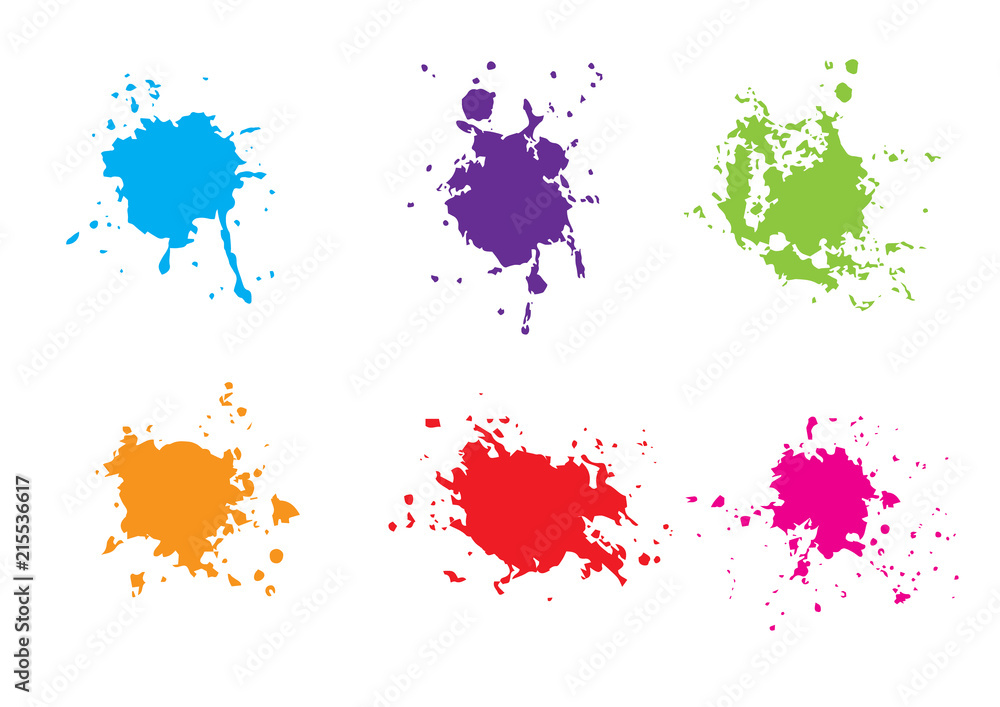 vector colorful paint splatter. Paint splash set.Vector illustration design.