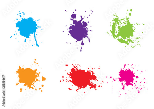 vector colorful paint splatter. Paint splash set.Vector illustration design.