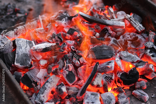 burning coals