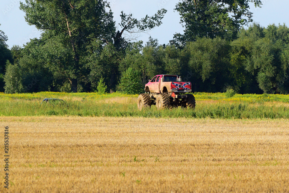 monster truck car rides through the meadow monster truck car rides through the meadow