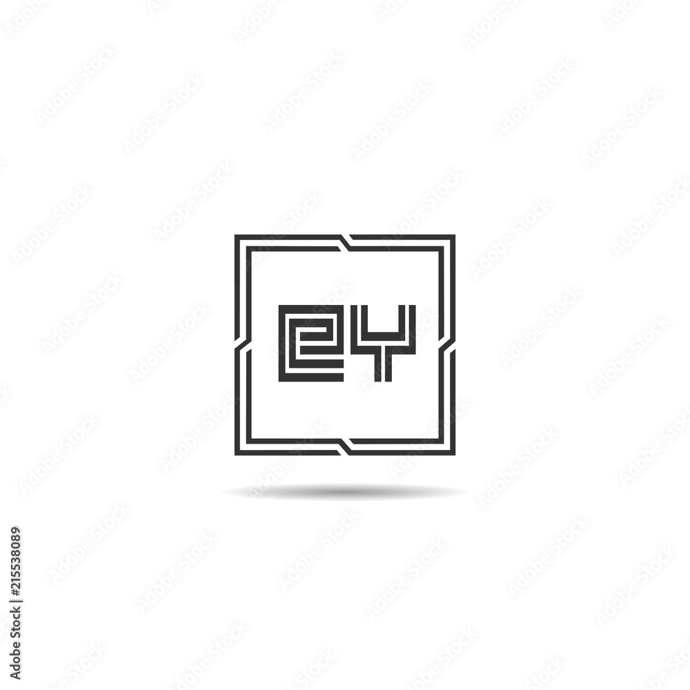 Initial Letter EY Logo Template Design