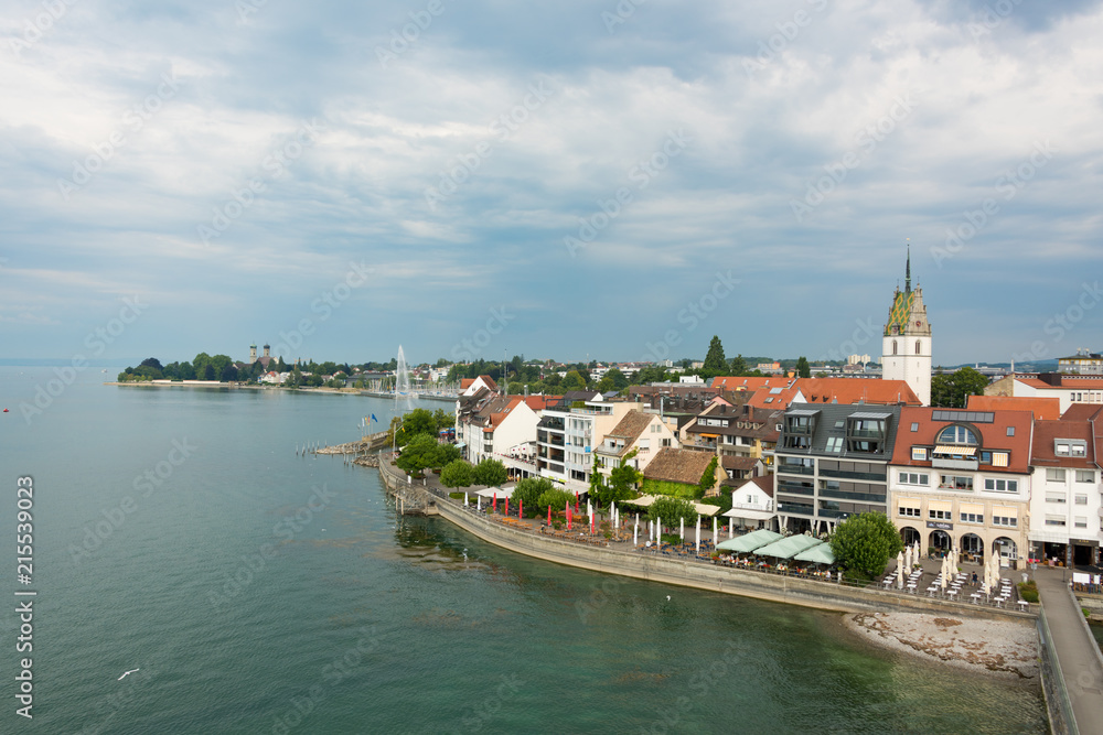 View of the city of Friedrichshafen at Lake Constance from the viewing tower