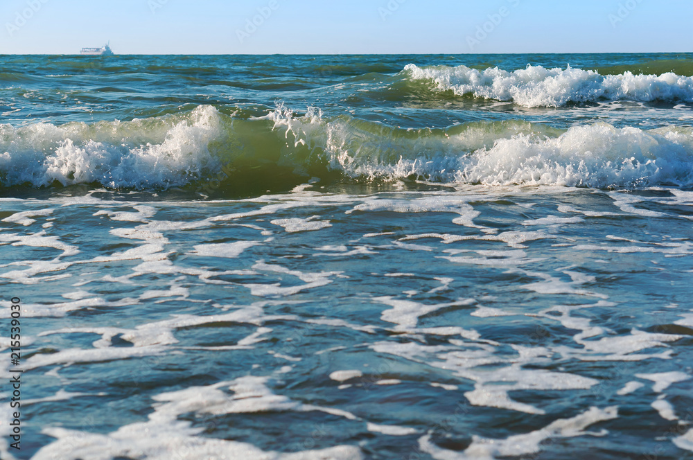 Landscape the sky is the Baltic sea waves. Small sea wave. Landscape the sky is the Baltic sea waves. Small sea wave.