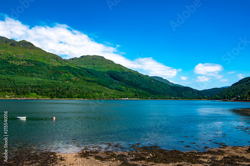 A perfect summer day at Loch Long, Arrochar village. Argyll and Bute, Scotland, UK.