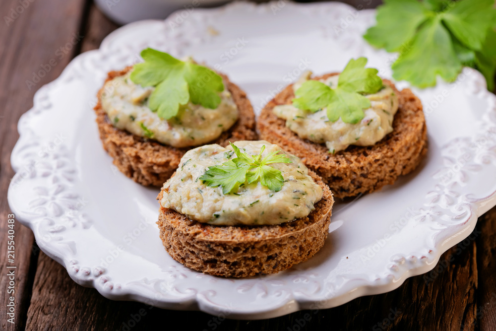 Creamy pate of fish with mackerel, parsley, sour cream
Creamy pate of fish with mackerel, parsley, sour cream