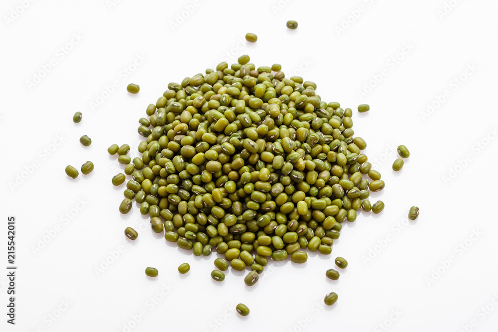fresh muung beans on a white background fresh muung beans on a white background