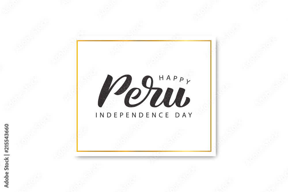 Vector realistic isolated greeting card with lettering for 28th July Independence Day in Peru for decoration and covering on the white background. Vector realistic isolated greeting card with lettering for 28th July Independence Day in Peru for decoration and covering on the white background.