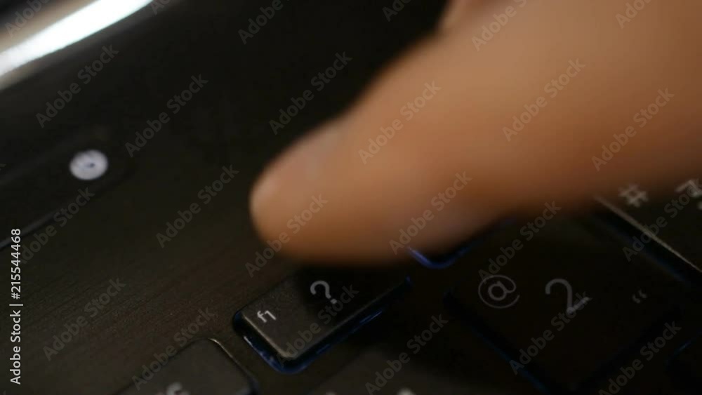 Pressing question sign on the keyboard Pressing question sign on the keyboard