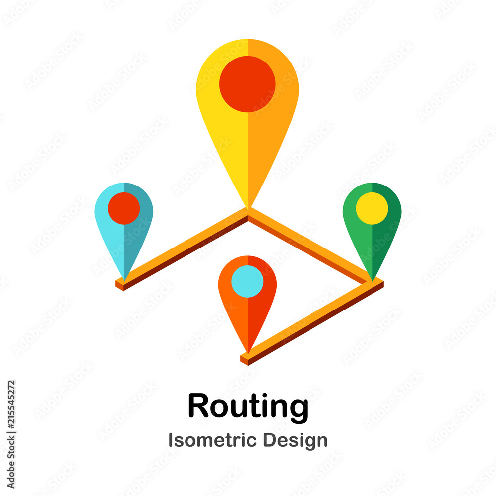 Routing Isometric Illustration Routing Isometric Illustration