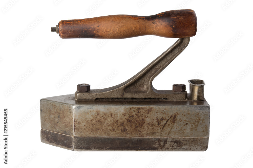 Professional old large tailor iron isolated on white backround. Tailoring accessories. Professional old large tailor iron isolated on white backround. Tailoring accessories.