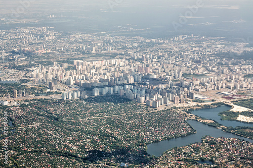 Wallpaper Mural Aerial view apartment buildings complex and residential houses neighborhood.  Top view of the modern luxery residential complex in Kiev, Ukraine Torontodigital.ca
