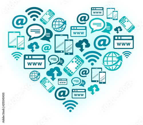 Passion for mobile communication and digitalization - vector illustration