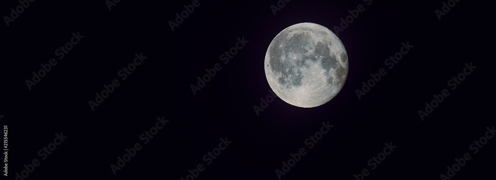 Obraz premium Web Banner Vollmond über Deutschland, 29. Juli 2018