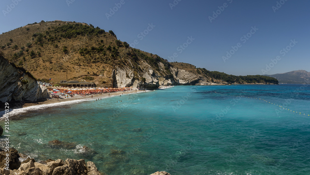 Beautiful beach for a holiday in Albania. Ionian Sea