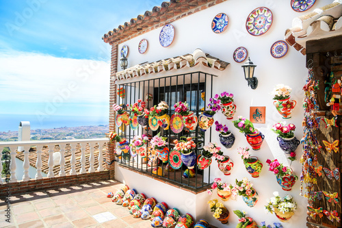 Fotografie, Obraz vases en céramique décorés fleur, mijas, espagne 4