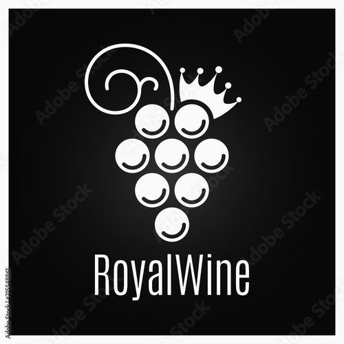 Wine grape vintage logo on black background