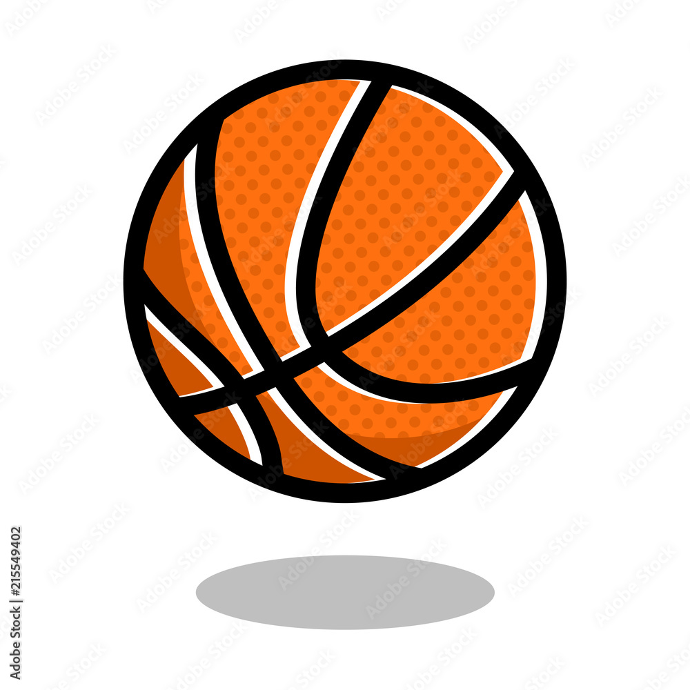 Basketball sport ball logo vector line 3d icon