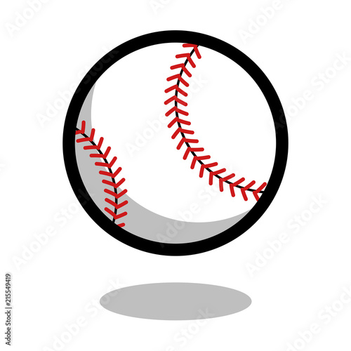Baseball softball sport ball logo vector line 3d icon