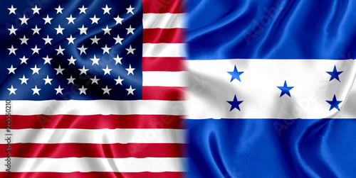 Honduras and US flag silk