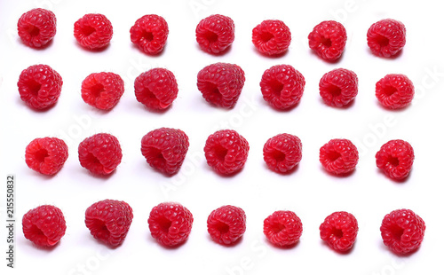 A few raspberries on a white background photo