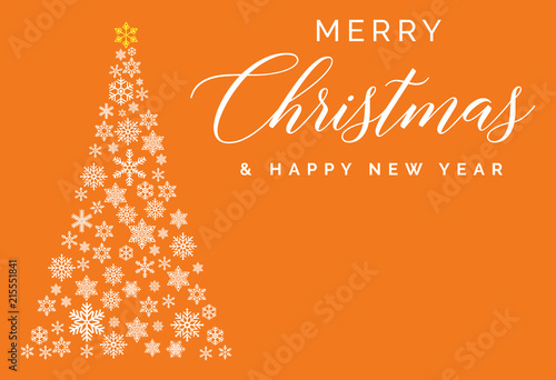 Merry Christmas and Happy New Year lettering template. Greeting card or invitation. Winter holidays related typograph