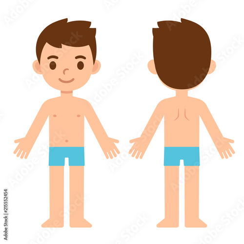 Cartoon boy front and back