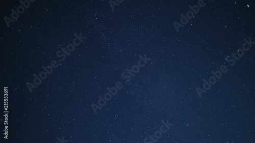 Timelapse of beautiful night sky with stars moving slowly, background in 4K UHD photo