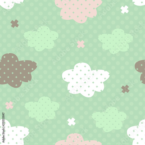 seamless abstract background of colored clouds, clouds in pastel colors