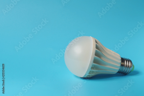 Obraz na płótnie Led lamp on blue background. w salonie